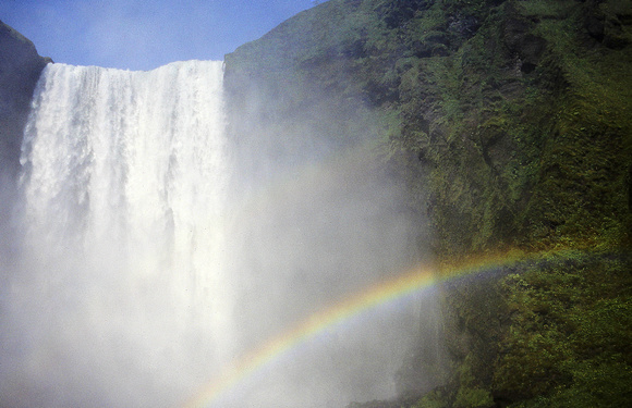 Rainbow near Falls, Iceland