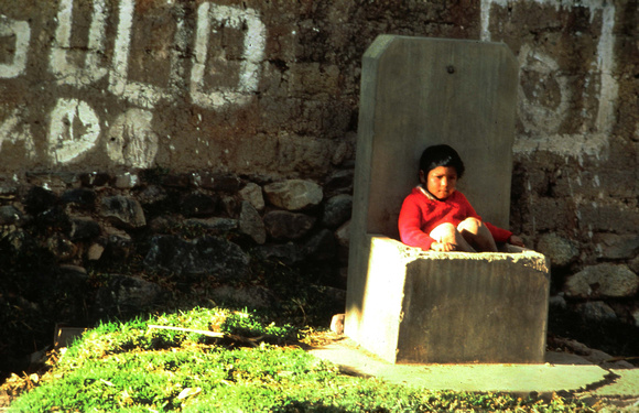 Child on Throne, Cusco, Peru